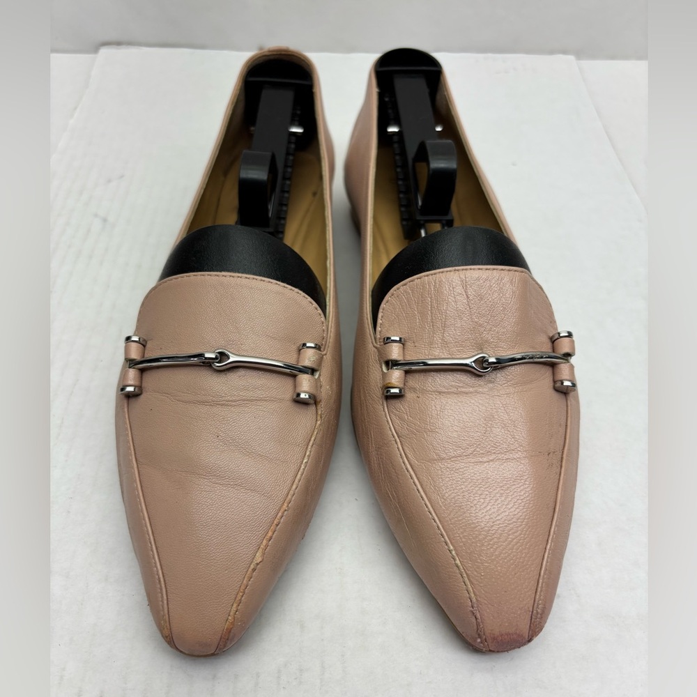 Donatello  Leather Bit Loafers in Nude women’s SZ 37.5, box 31